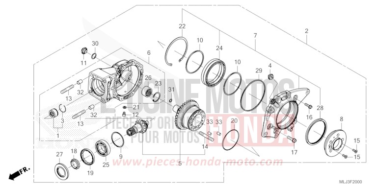 FINAL DRIVEN GEAR for Gold Wing MAT IRIDIUM GRAY METALLIC (NHC64) from 2023